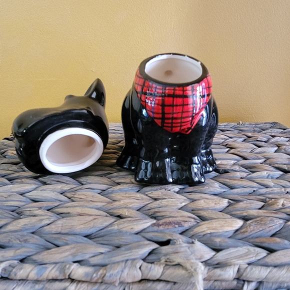 Vintage* MSRF Design Studio Black Ceramic Scottish Terrier Sugar Bowl With Lid - Picture 2 of 7